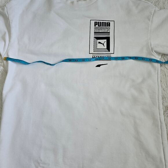 Men's Puma German Logo Tower White Crew T-Shirt Size Medium - Picture 9 of 12